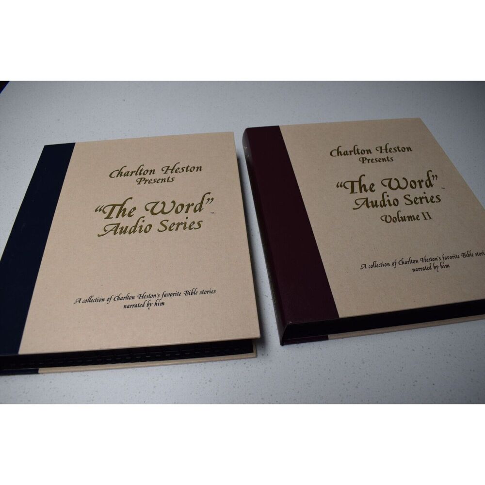 Charleton Heston Presents the Bible Audio Cassetts Vol 1 & 2 with Companion Book